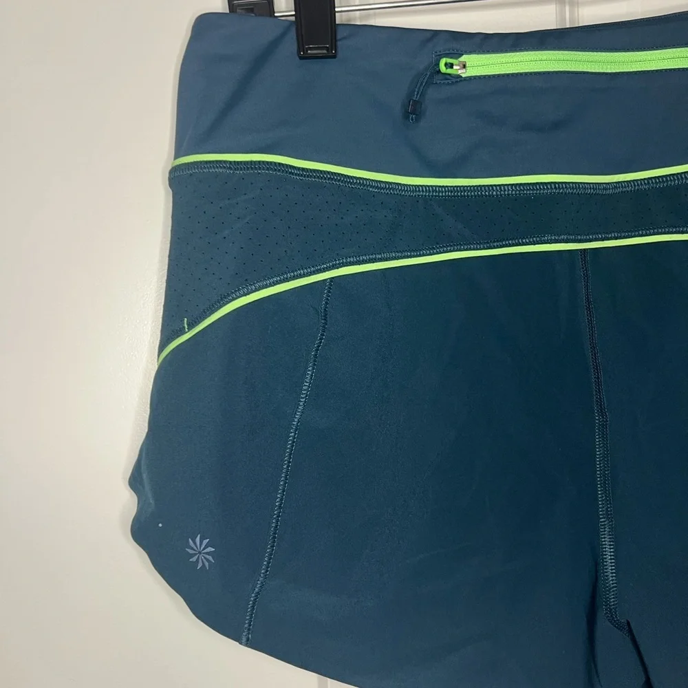 Athleta Teal Run With It Athletic Shorts - Picture 4 of 7